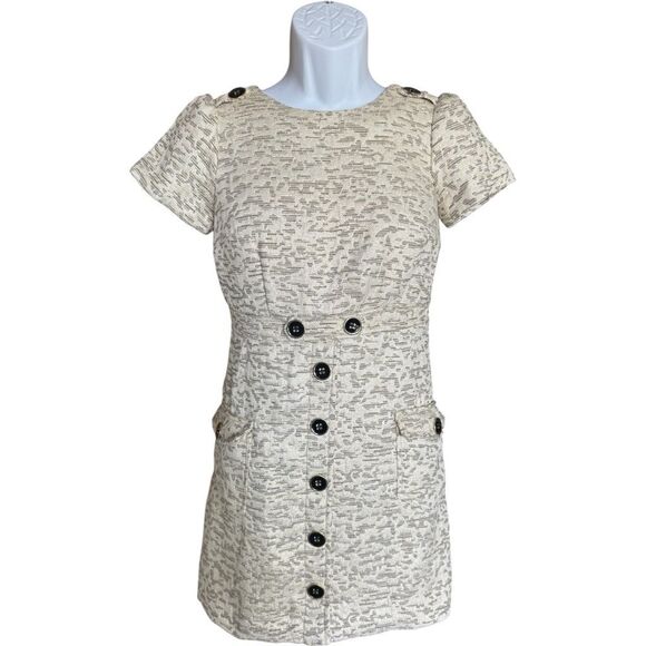 NWT Womens Anthropologie Moulinette Soeurs April Jacquard Gold Midi Dress - 00P - Picture 2 of 5